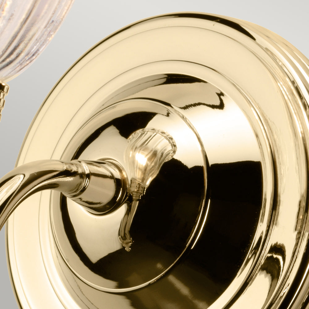 Elstead Carroll Bathroom Wall Light in Polished Brass with Bell Shade
