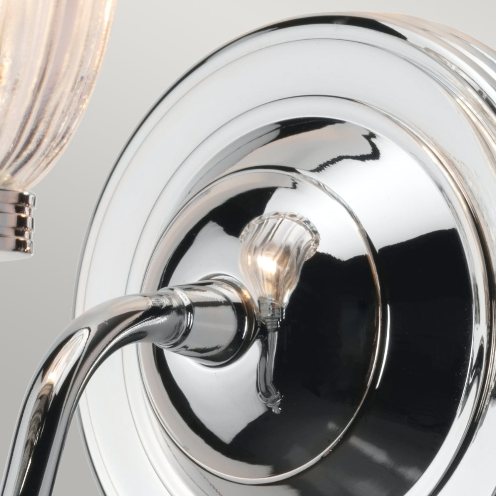 Elstead Carroll Bathroom Wall Light in Polished Chrome with Flute Shade