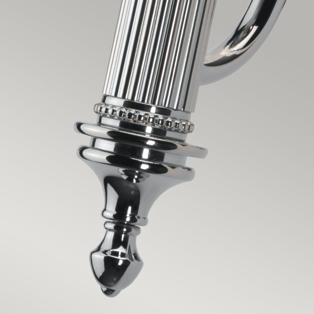 Elstead Carroll Bathroom Wall Light in Polished Chrome with Flute Shade