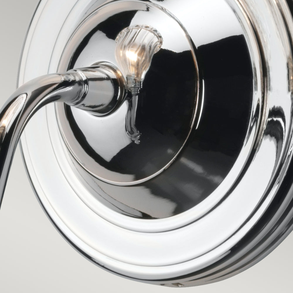 Elstead Carroll Bathroom Wall Light in Polished Chrome with Flute Shade