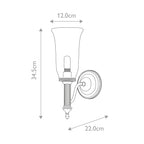 Elstead Carroll Bathroom Wall Light in Polished Chrome with Flute Shade
