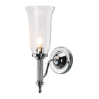 Elstead Carroll Bathroom Wall Light in Polished Chrome with Flute Shade