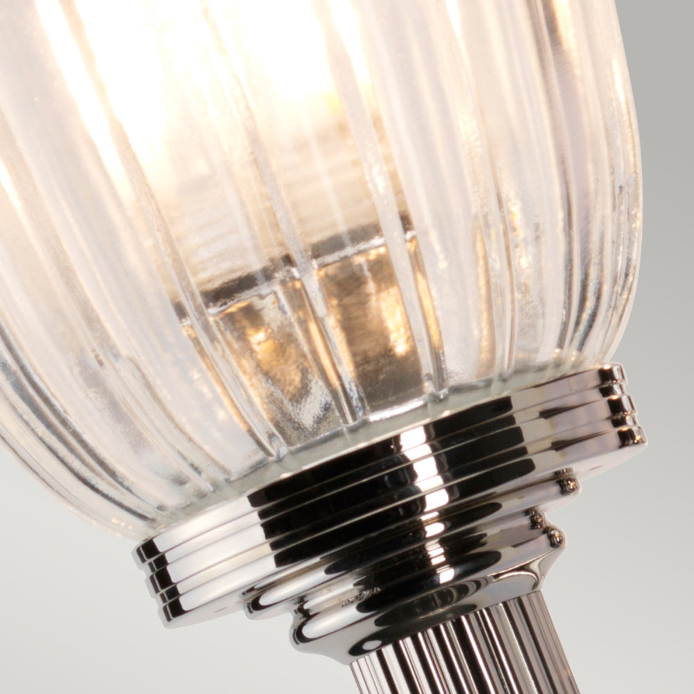 Elstead Carroll Bathroom Wall Light in Polished Nickel with Bell Shade
