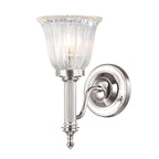 Elstead Carroll Bathroom Wall Light in Polished Nickel with Bell Shade