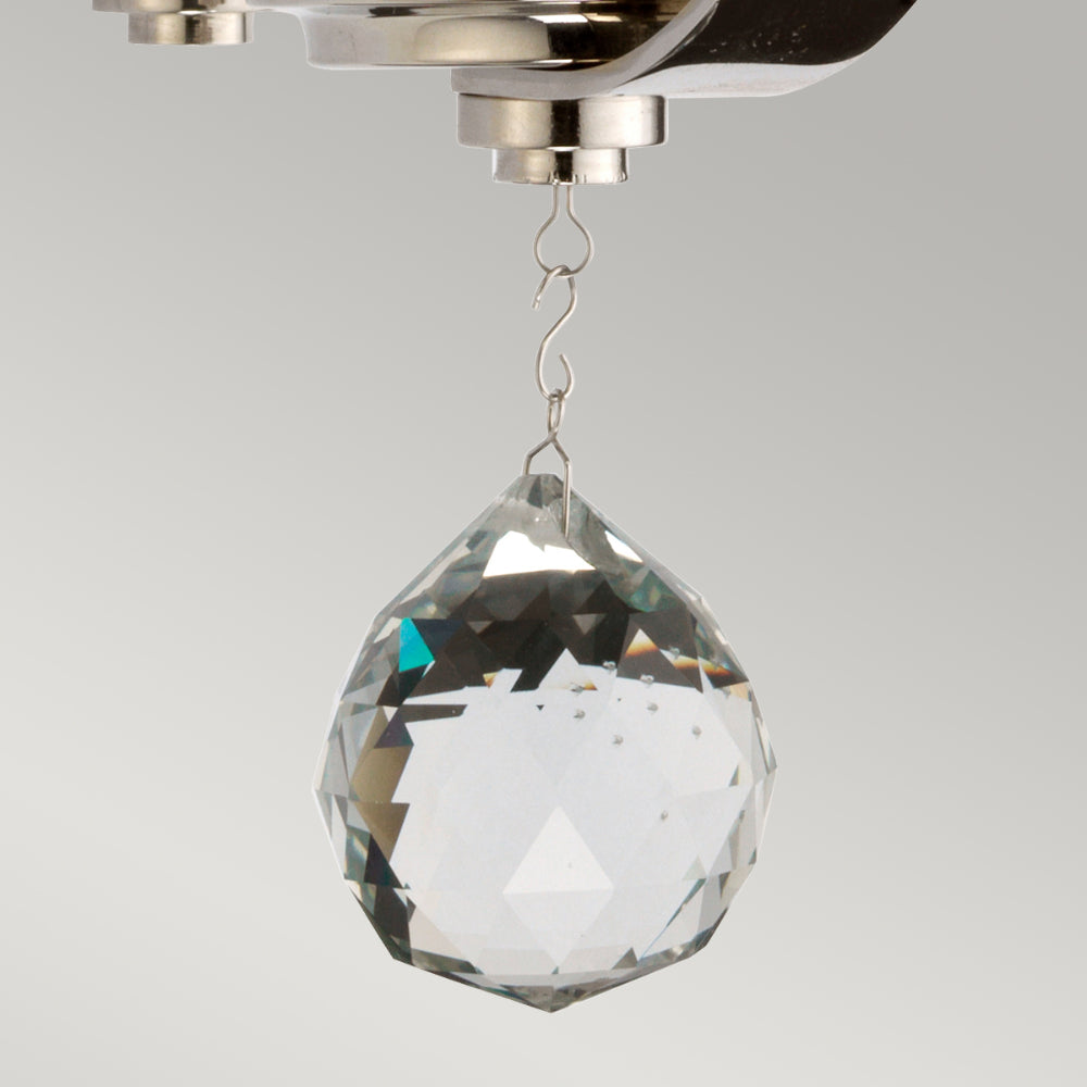 Elstead Cassie 1 Light Wall Light in Polished Nickel