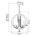 Elstead Cassie 4 Light Chandelier in Polished Nickel