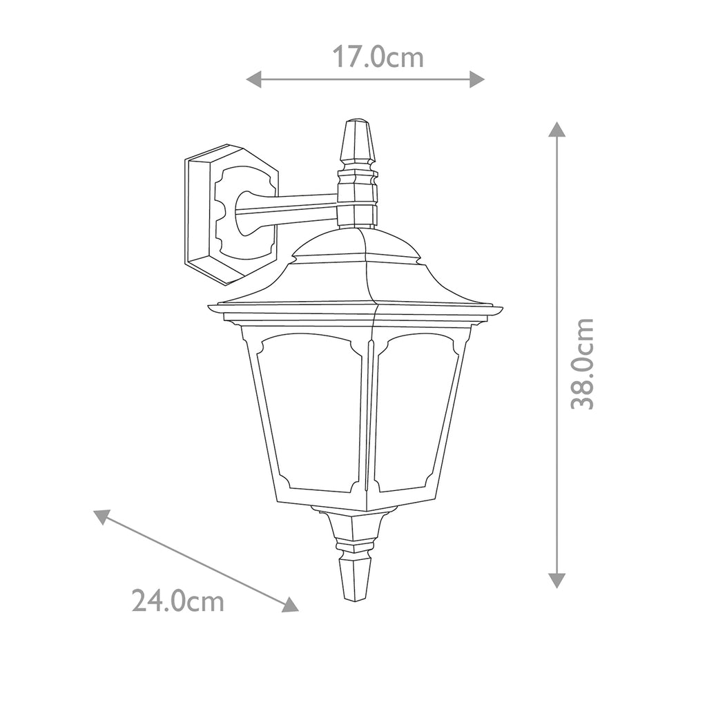 Elstead Chapel Mini 1 Light Down Outdoor Wall Lantern in Black
