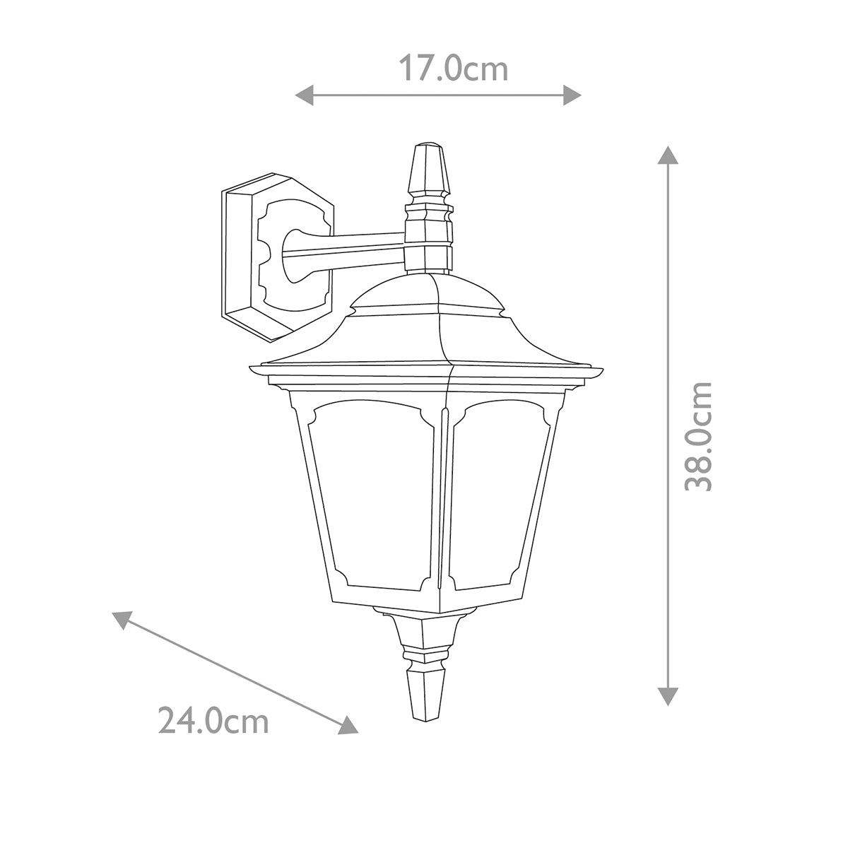 Elstead Chapel Mini 1 Light Down Outdoor Wall Lantern in Black