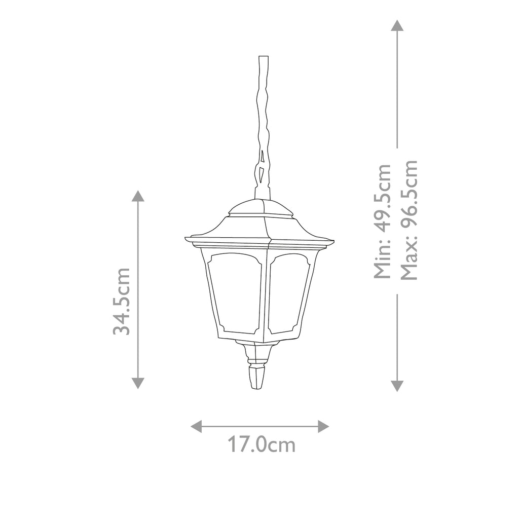 Elstead Chapel Mini Outdoor Chain Lantern in Black