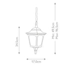 Elstead Chapel Mini Outdoor Chain Lantern in Black