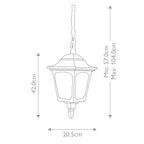 Elstead Chapel Outdoor Chain Lantern in Black