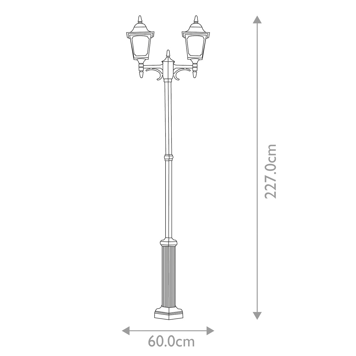 Elstead Chapel Twin Post Outdoor Light in Black
