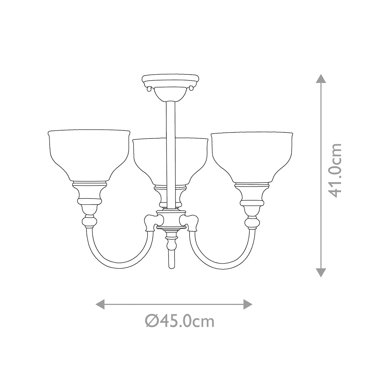 Elstead Cheadle 3 Light Bathroom Ceiling Light