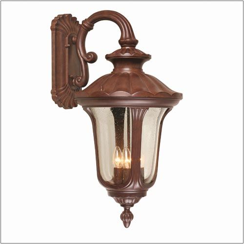 Elstead Chicago Large 4 Light Outdoor Wall Lantern in Rusty Brown Patina