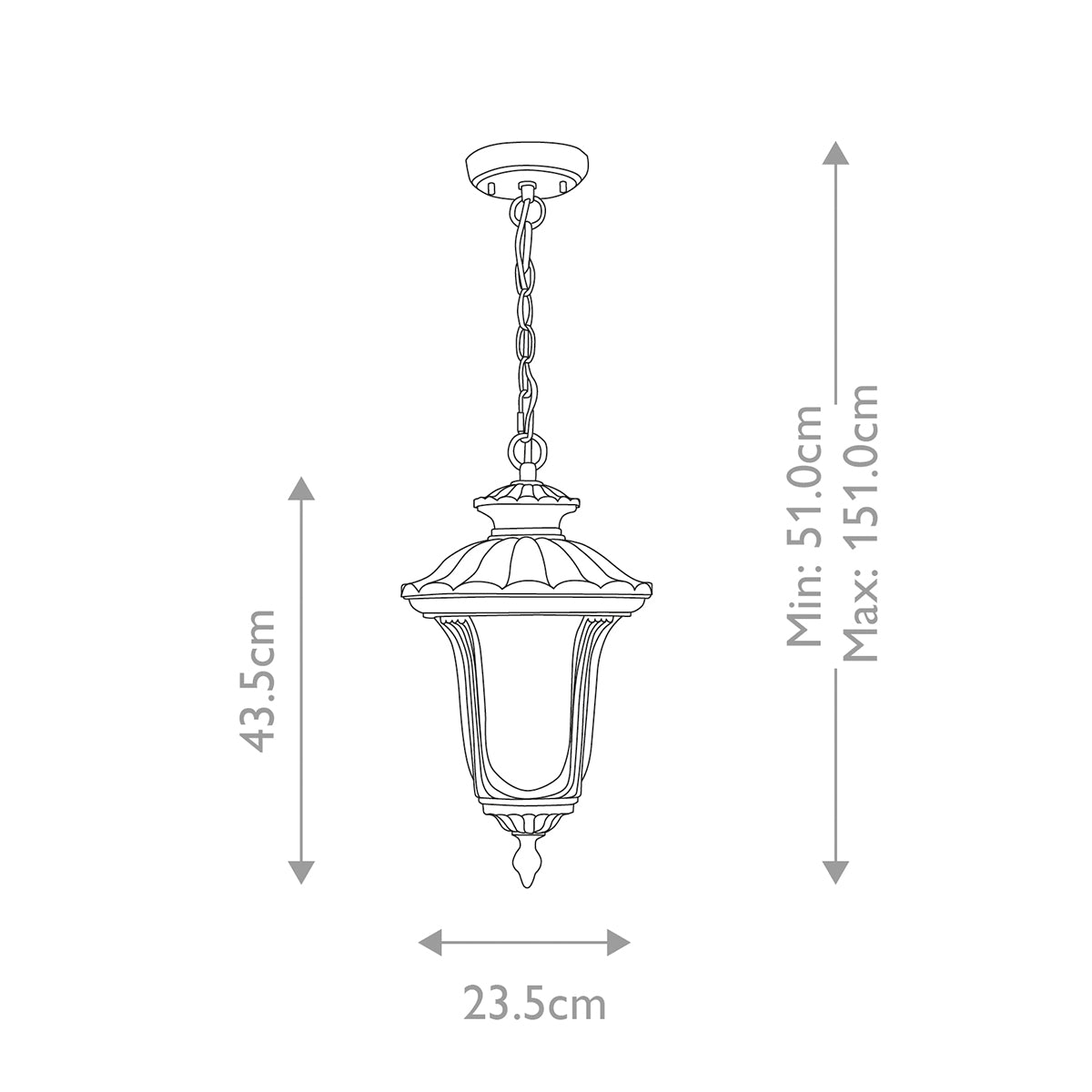 Elstead Chicago Small 1 Light Chain Lantern in Rusty Bronze Patina