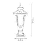 Elstead Chicago Small 1 Light Pedestal Lantern in Rusty Bronze Patina