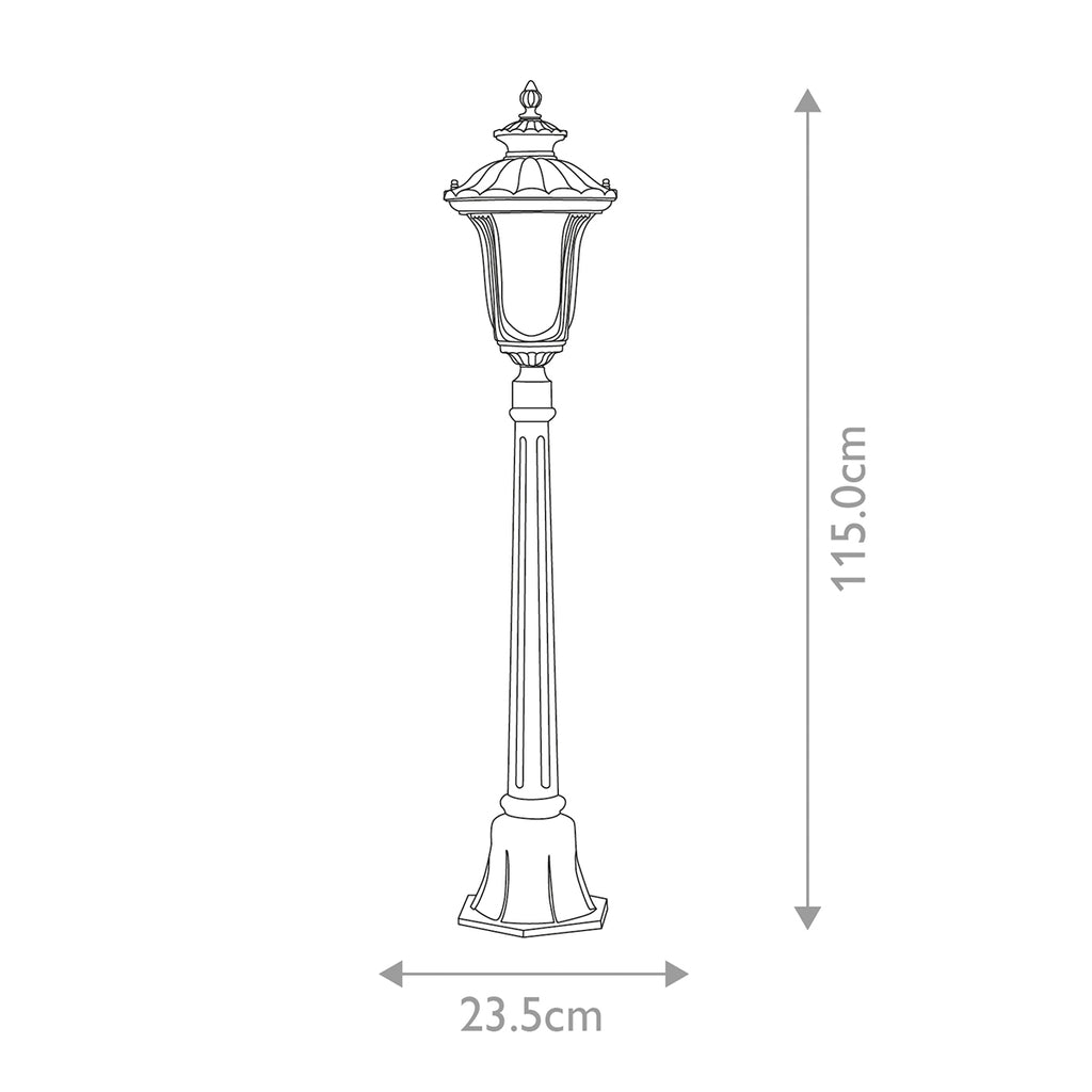 Elstead Chicago Small 1 Light Pillar Lantern in Rusty Bronze Patina