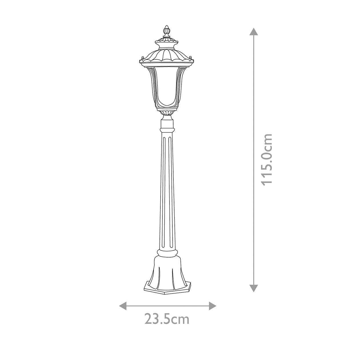 Elstead Chicago Small 1 Light Pillar Lantern in Rusty Bronze Patina