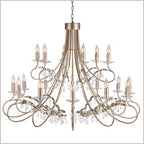 Elstead Christina 18 Light 2 Tier Chandelier in Silver Gold Finish