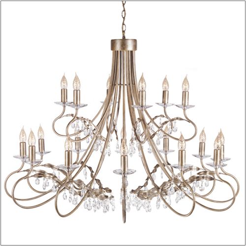 Elstead Christina 18 Light 2 Tier Chandelier in Silver Gold Finish