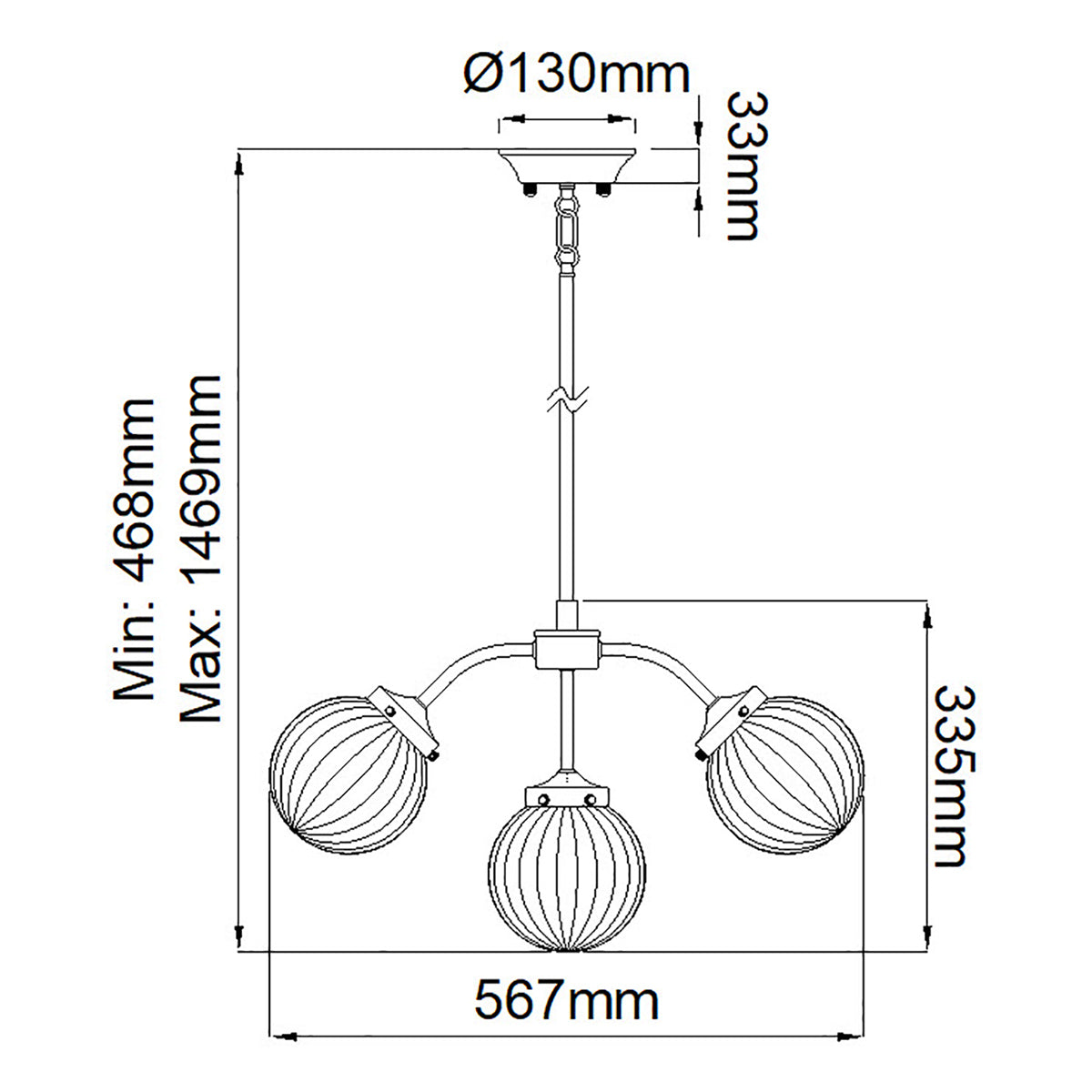 Elstead Cosmos 5 Light Pendant Light with Glass Shades in Cream