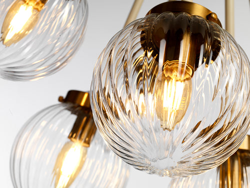 Elstead Cosmos 9 Light Pendant Light with Cream Glass Shades