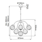 Elstead Cosmos 9 Light Pendant Light with Cream Glass Shades