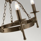 Elstead Cromwell 3 Light Ceiling Light in Old Bronze Wrought Iron