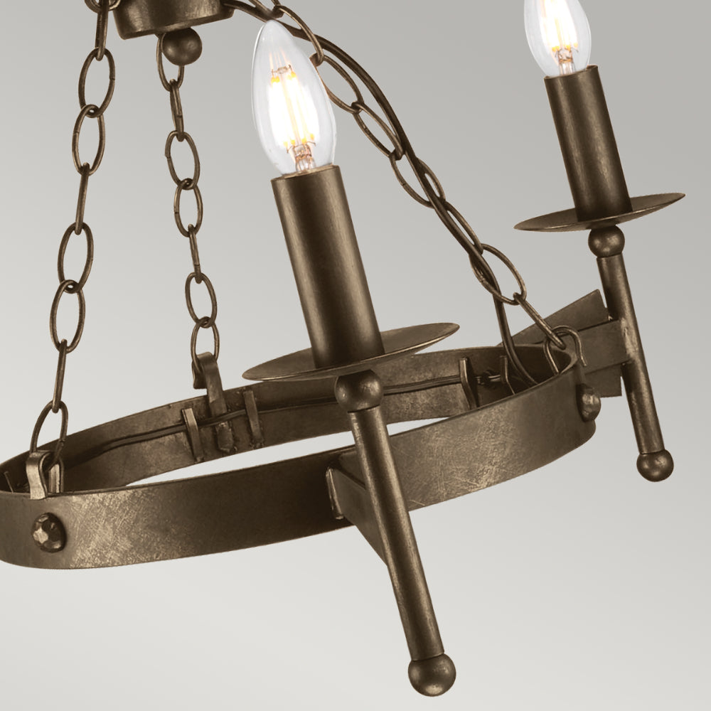 Elstead Cromwell 3 Light Ceiling Light in Old Bronze Wrought Iron