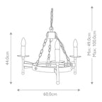 Elstead Cromwell 3 Light Ceiling Light in Old Bronze Wrought Iron