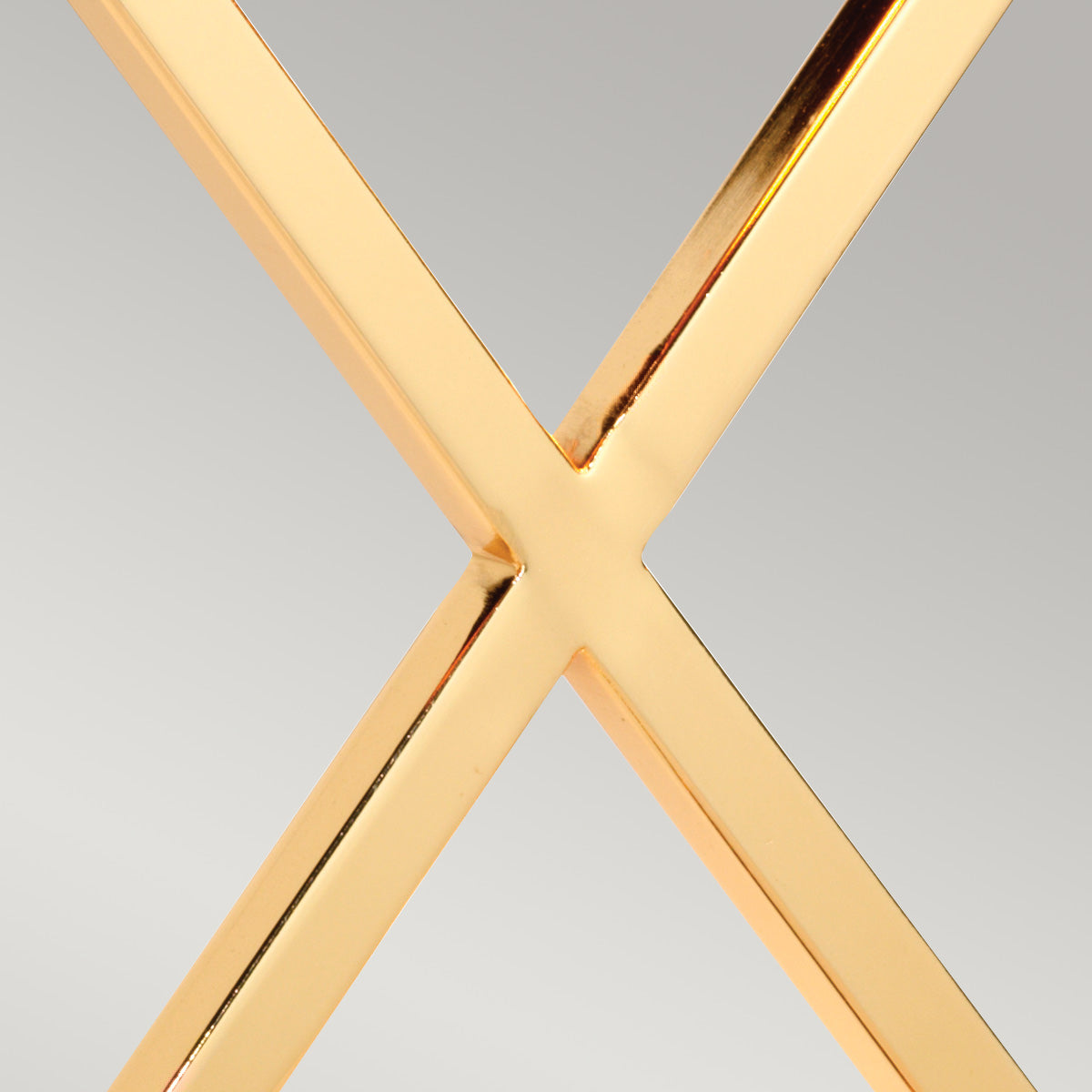 Elstead Cross Table Lamp in Polished Gold with Ivory Shade