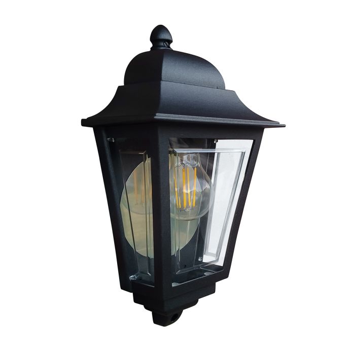Elstead Deco Lane Outdoor Half Lantern in Black