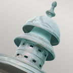 Elstead Downing Street Outdoor Coastal Wall Lantern in Solid Brass Verdigris