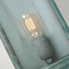 Elstead Downing Street Outdoor Coastal Wall Lantern in Solid Brass Verdigris