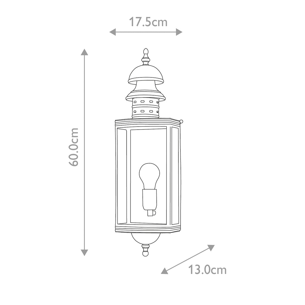Elstead Downing Street Outdoor Coastal Wall Lantern in Solid Brass