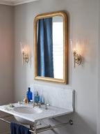 Elstead Dryden Bathroom Wall Light in Polished Brass with Flute Shade