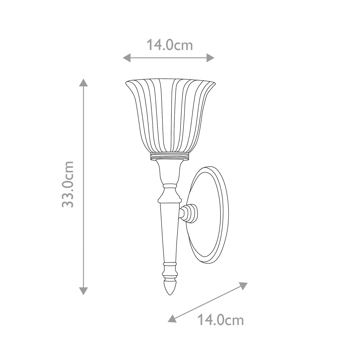 Elstead Dryden Bathroom Wall Light in Polished Chrome with Bell Shade