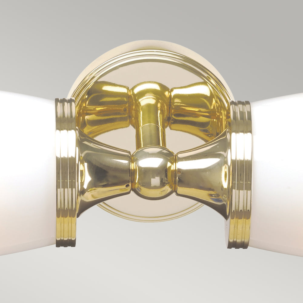 Elstead Eliot 2 Light Bathroom Wall Light in Polished Brass