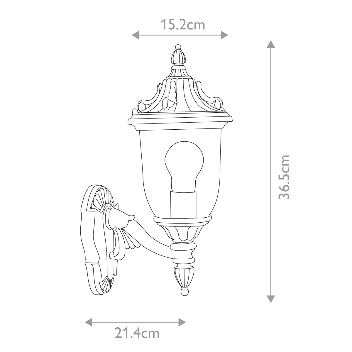 Elstead Elkstone 1 Light Wall Lantern in GZH Finish