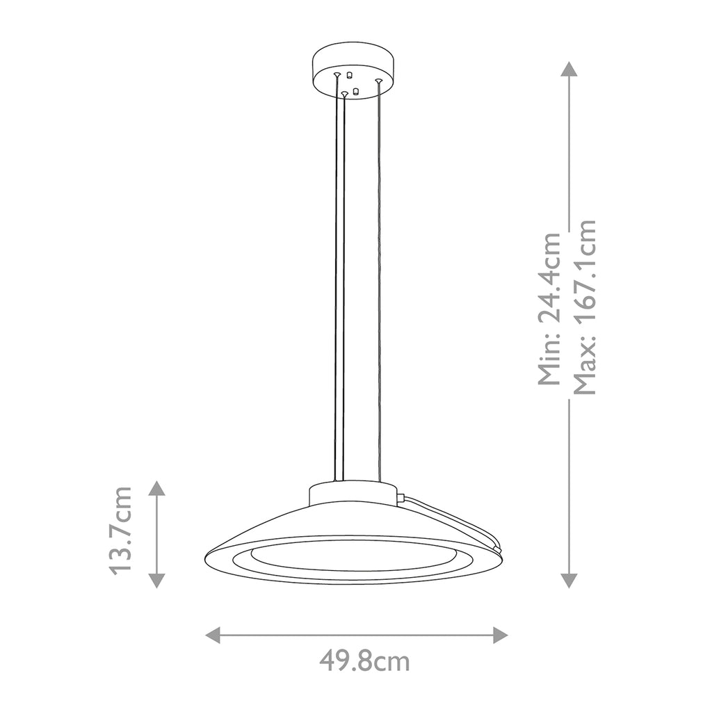 Elstead Europa Large LED Pendant Light in White Painted Finish