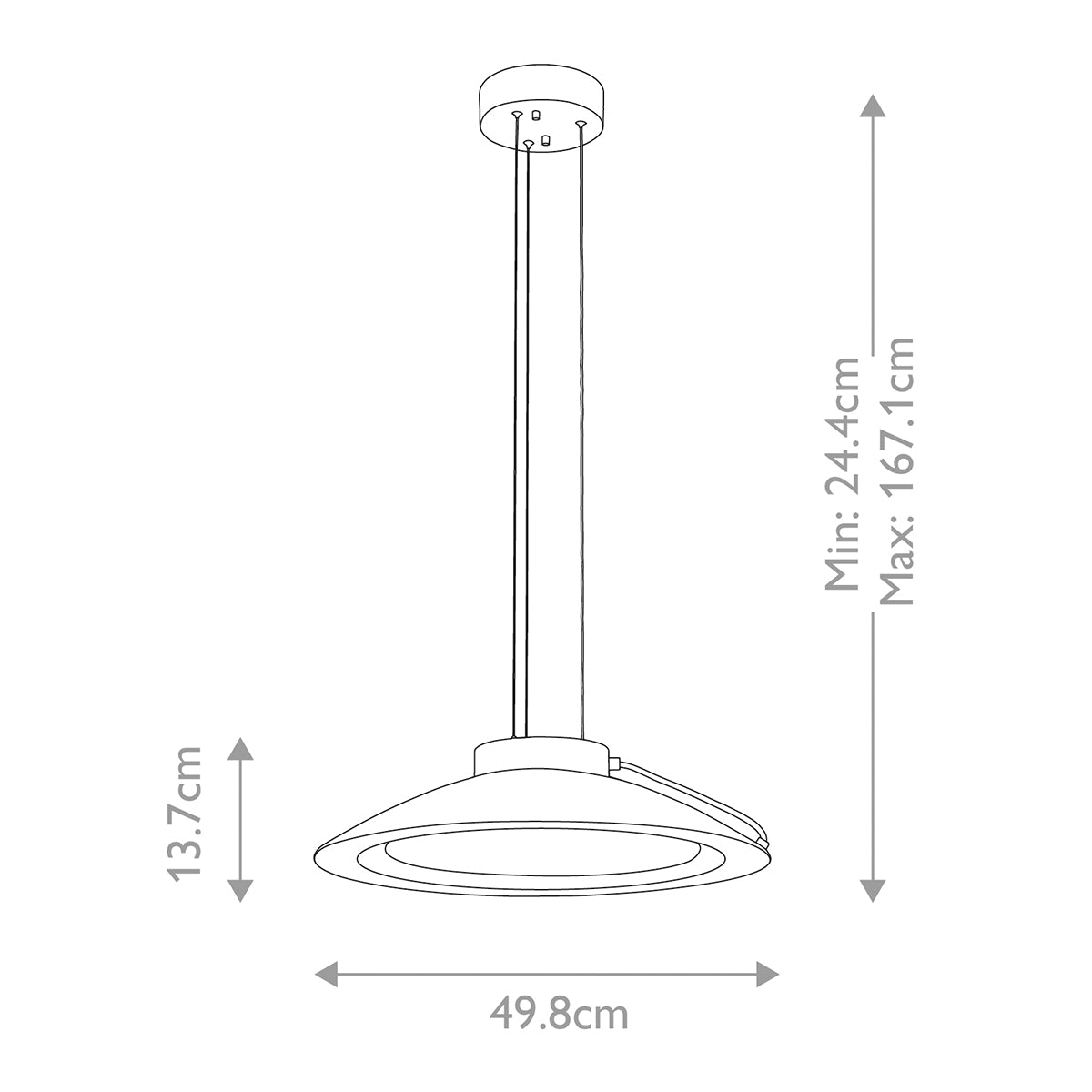 Elstead Europa Large LED Pendant Light in White Painted Finish