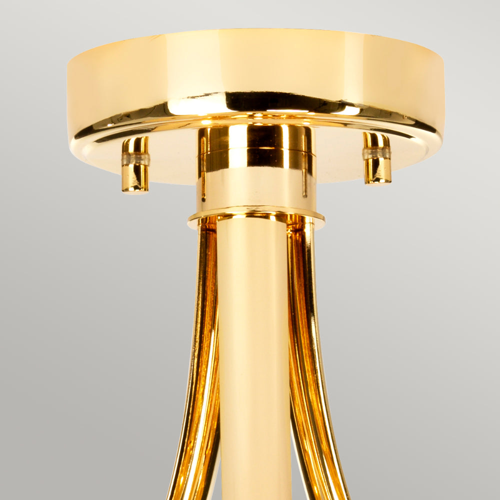 Elstead Falmouth 3 Light Semi Flush Ceiling Light in French Gold