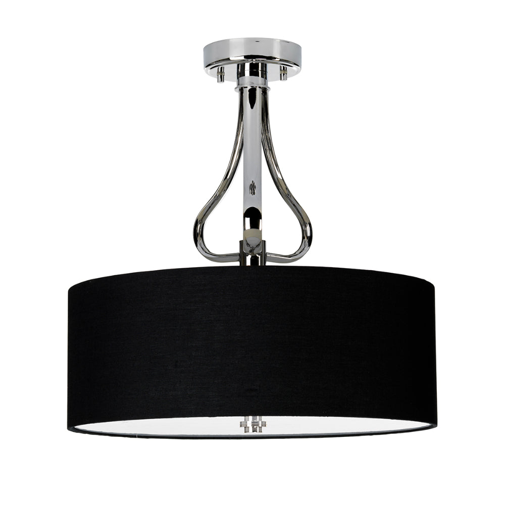 Elstead Falmouth 3 Light Semi Flush Ceiling Light in Polished Chrome