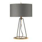 Elstead Ferrara Table Lamp in Polished Gold with Grey Shade