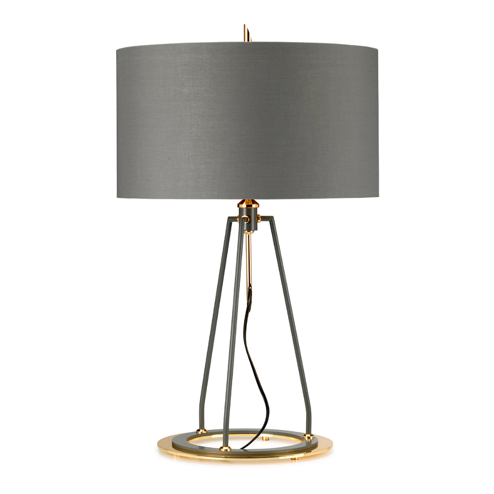Elstead Ferrara Table Lamp in Polished Gold with Grey Shade