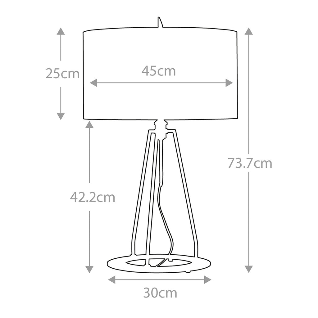 Elstead Ferrara Table Lamp in Polished Gold with White Shade