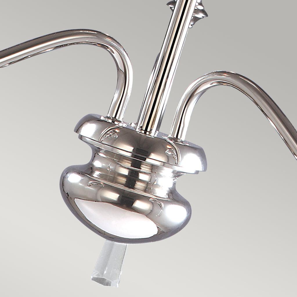 Elstead Finsbury Park 3 Light Ceiling Chandelier in Polished Nickel