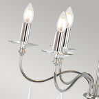 Elstead Finsbury Park 6 Light Ceiling Chandelier in Polished Nickel