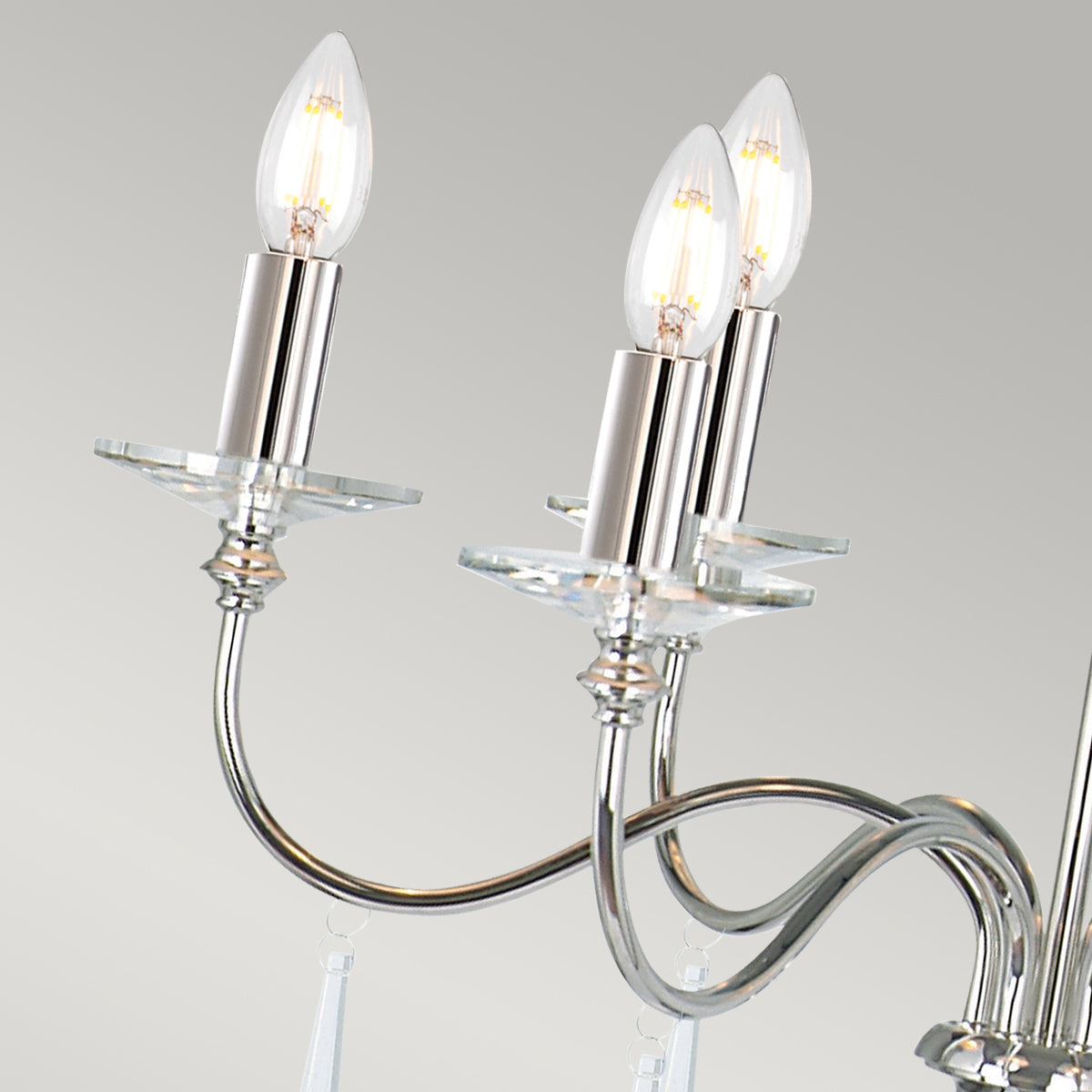 Elstead Finsbury Park 6 Light Ceiling Chandelier in Polished Nickel