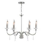 Elstead Finsbury Park 6 Light Ceiling Chandelier in Polished Nickel
